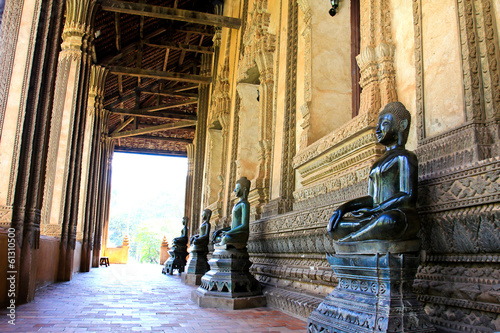 Bronze Buddha statue at the Haw Phra Kaew, Vientiane, Laos. photo