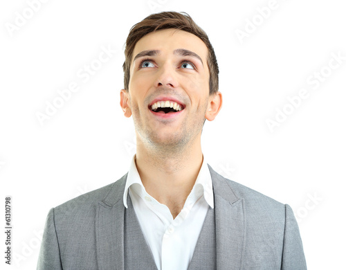 Young man isolated on white