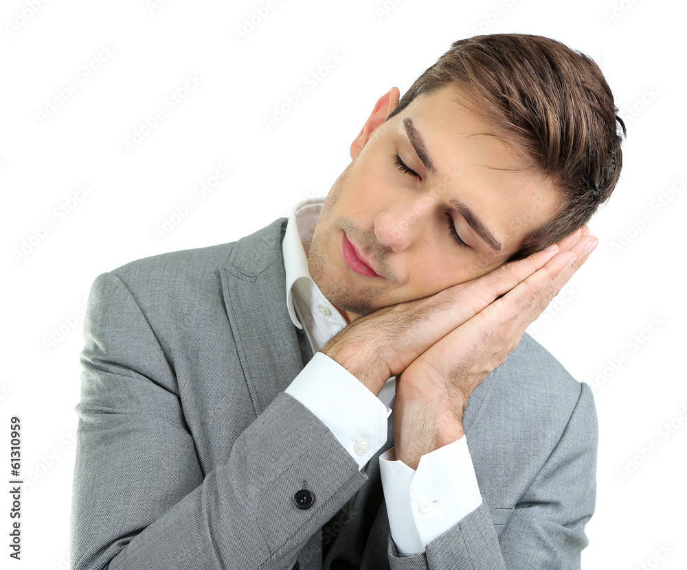 Young man isolated on white