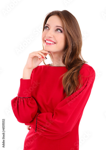 Attractive woman isolated o...