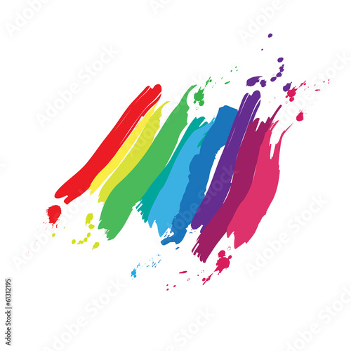 Colored splashes in abstract shape