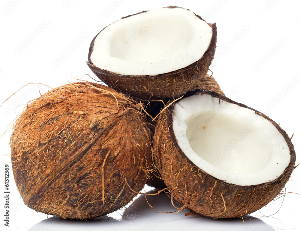 Coconuts on white background Coconuts on white background