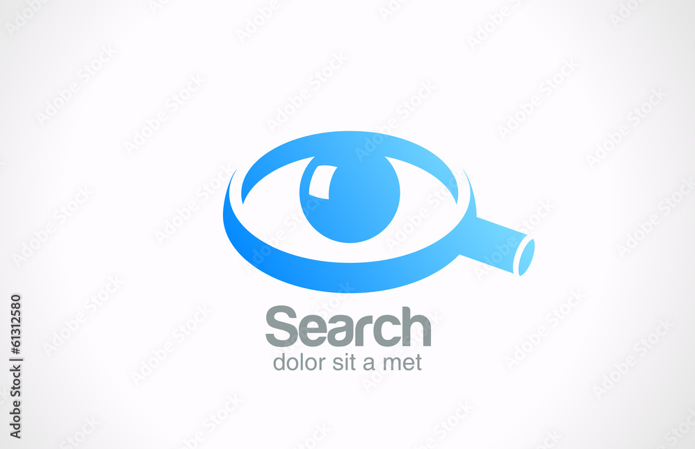 Obraz premium Logo Search detective spy vector icon design. Eye ball