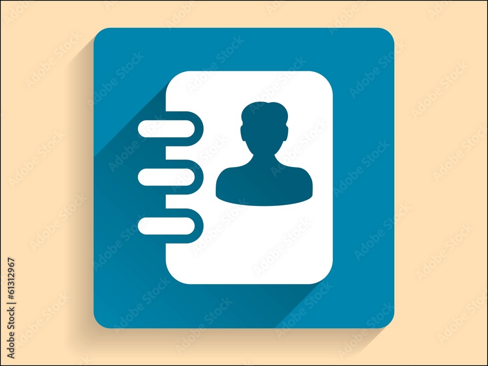 Vector Flat long shadow icon of contacts book Vector Flat long shadow icon of contacts book