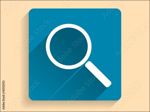 Vector Flat long shadow icon of loupe