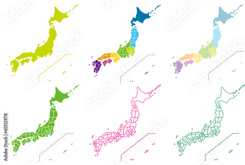 日本地図デザインセット Stock Vector Adobe Stock