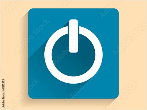 Vector Flat long shadow icon of power