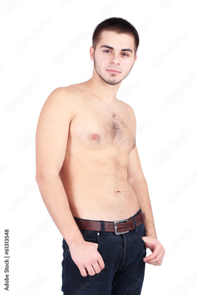 Handsome young man on light background