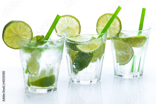 Fresh drink with lime and mint #61313580