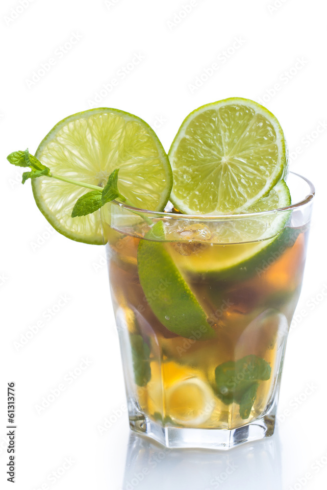 Fresh ice tea with lime Fresh ice tea with lime