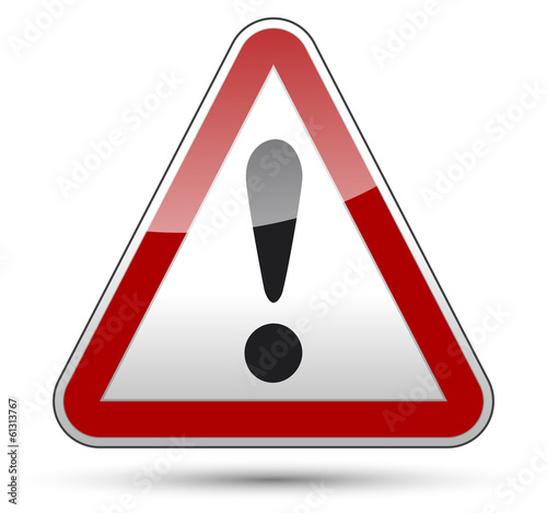 Exclamation mark danger triangle