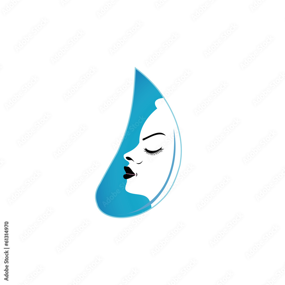 Beautiful woman in a droplet