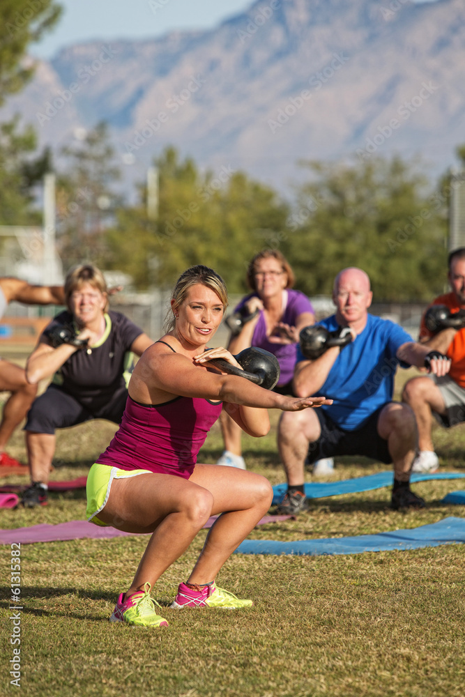 Cheerful Fitness Instructor with Class Cheerful Fitness Instructor with Class