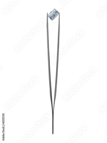 Wall Mural diamond in vintage tweezer