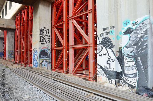 Art on Bangkok Elevated Road and Train System BERTS or HopeWell