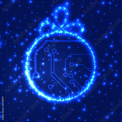 EPS10 vector circuit board ball christmas background texture