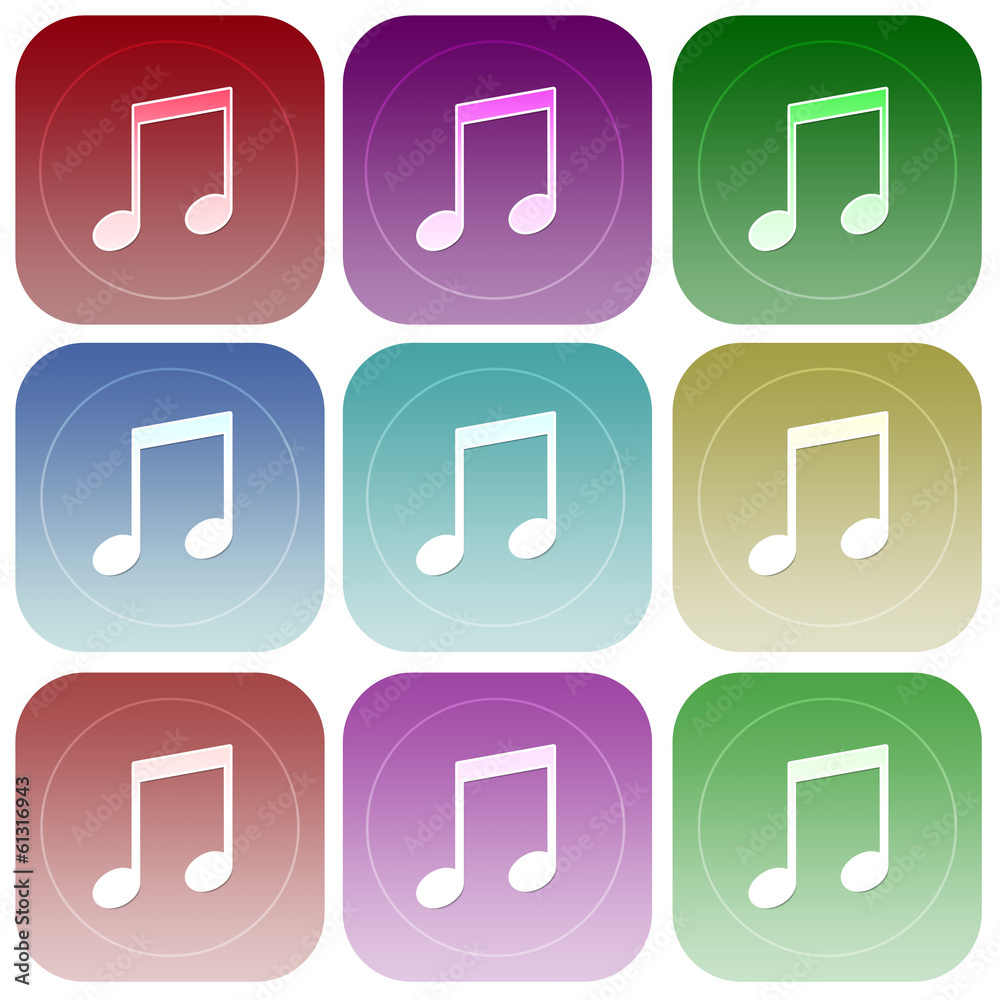 Apps color music smoth icon set Apps color music smoth icon set