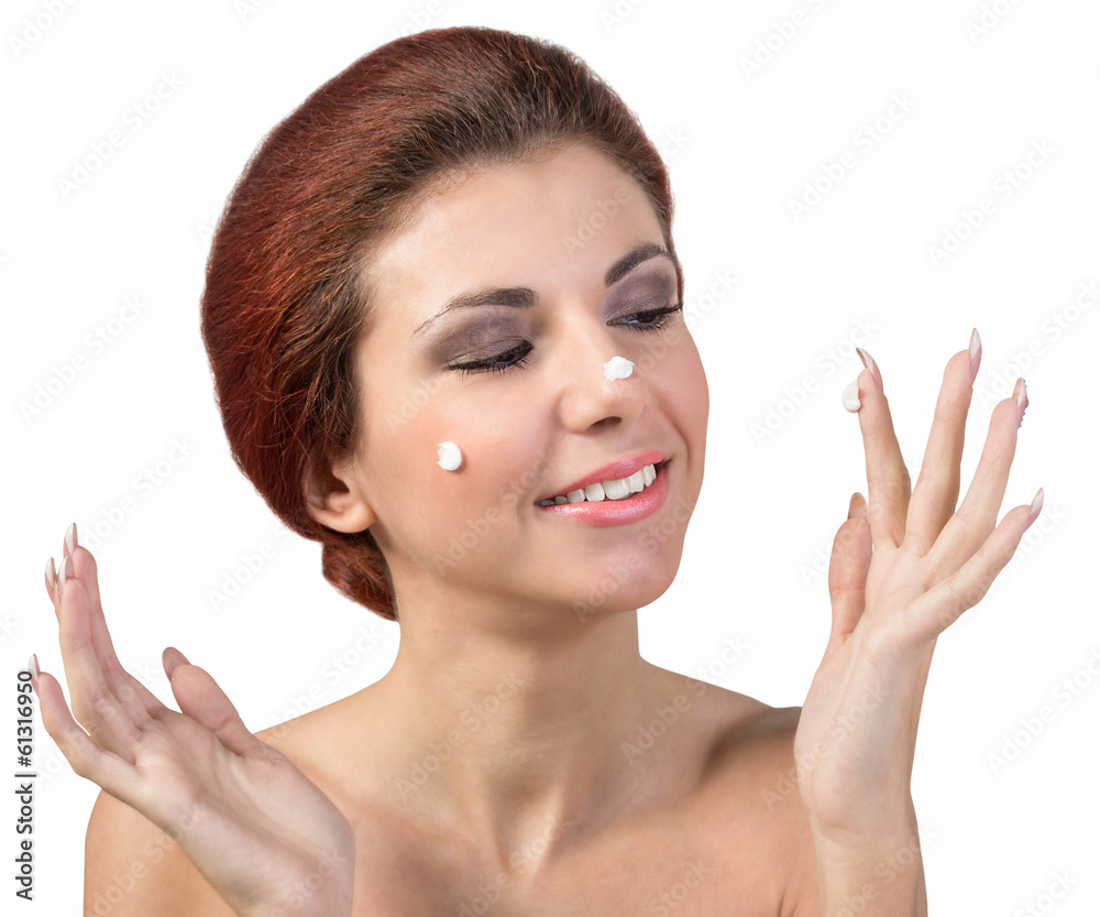 Young Beautiful Girl with Fresh Facial Skin.Skin Care