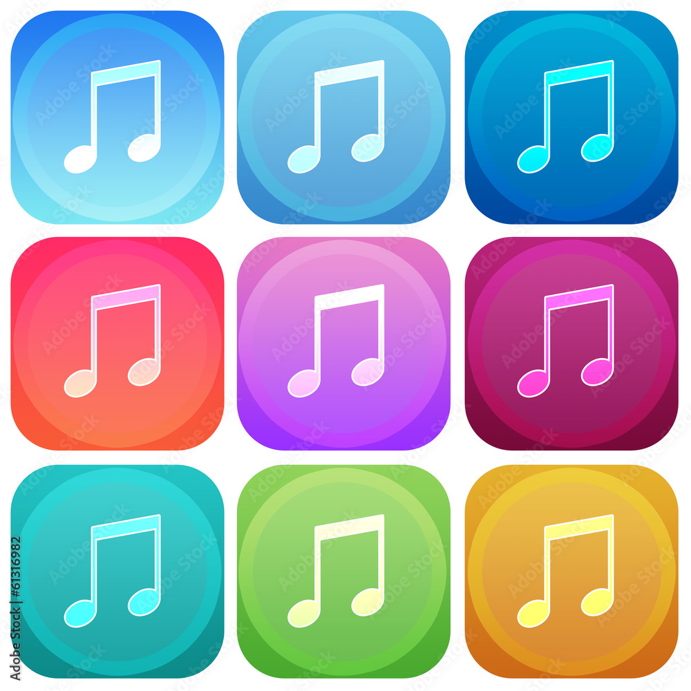 Apps color music smoth icon set Apps color music smoth icon set