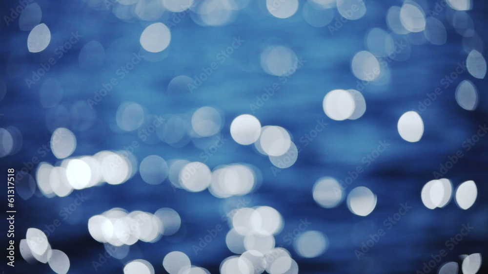Blue Bokeh Flickers Moving and Flashing Blue Bokeh Flickers Moving and Flashing