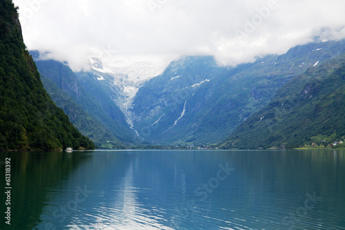 A typical Norwegian landscape with a lake