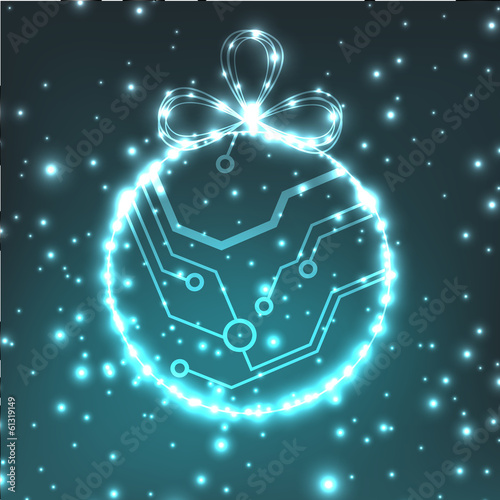 EPS10 vector circuit board ball christmas background texture