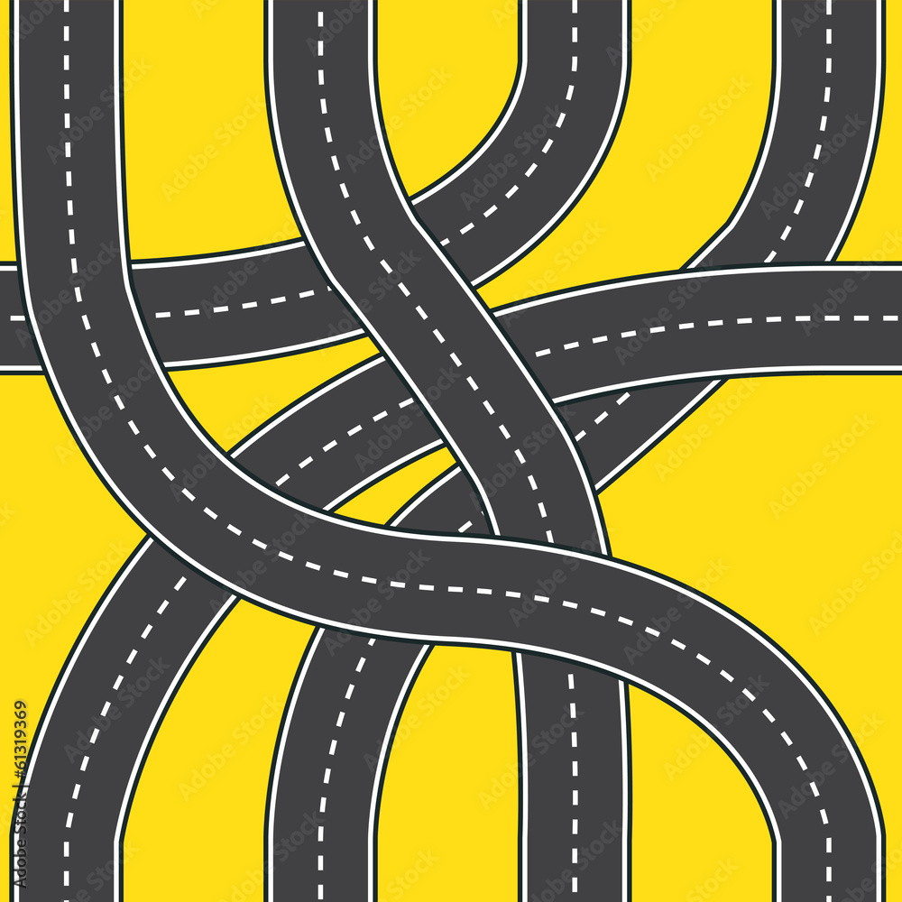 Naklejka premium Road patterns for making seamless wallpapers