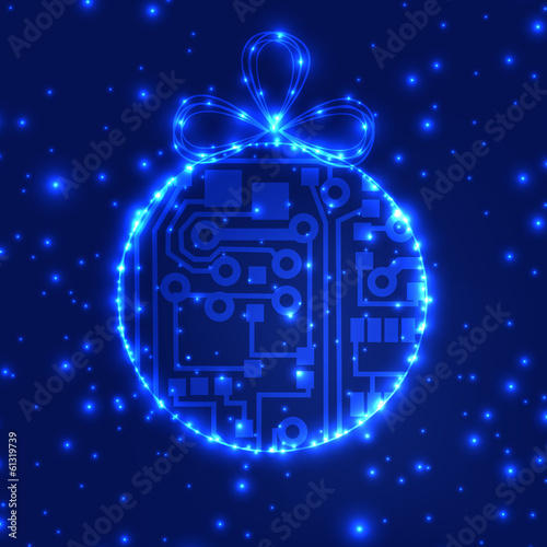 EPS10 vector circuit board ball christmas background texture