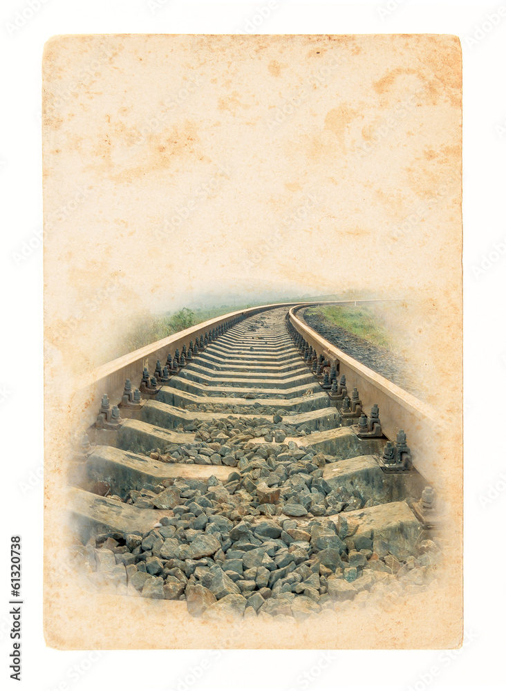 Fototapeta premium Travel by railway - a concept in retro style for old postcards.