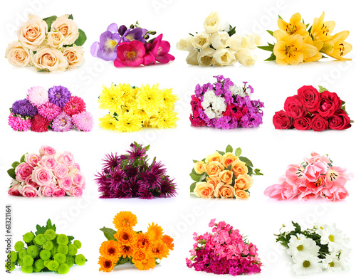Fototapeta Naklejka Na Ścianę i Meble -  Flower bouquets isolated on white