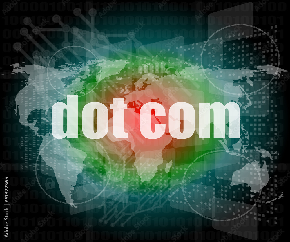 words dot com on digital screen, information technology concept words dot com on digital screen, information technology concept