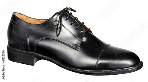 Mans black leather shoe