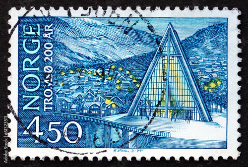 Postage stamp Norway 1978 Tromso Cathedral photo