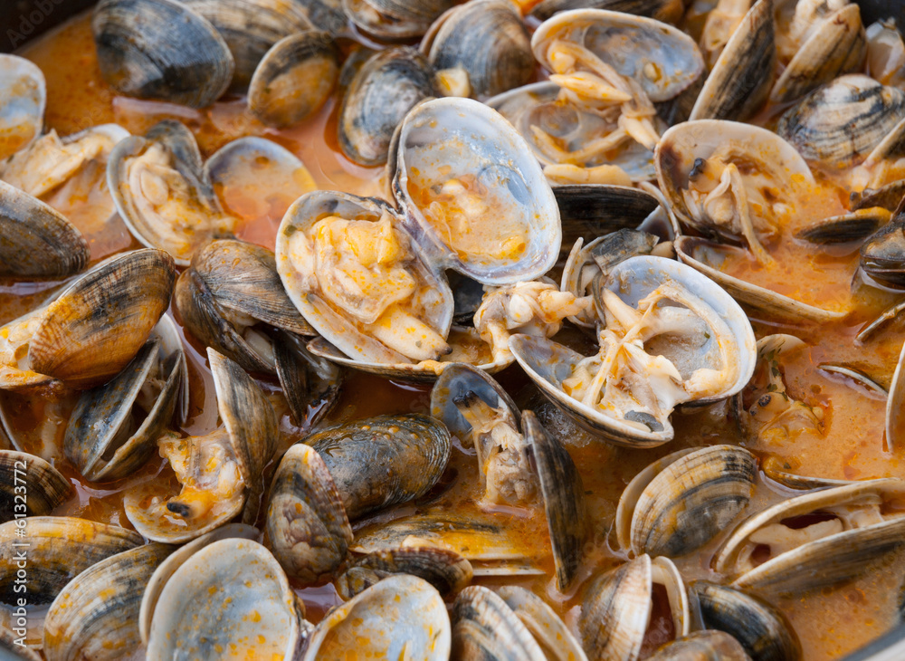 Clams cooked in the recipe Clams cooked in the recipe