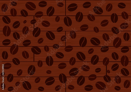 Coffee beans on wooden background © digitalmojito