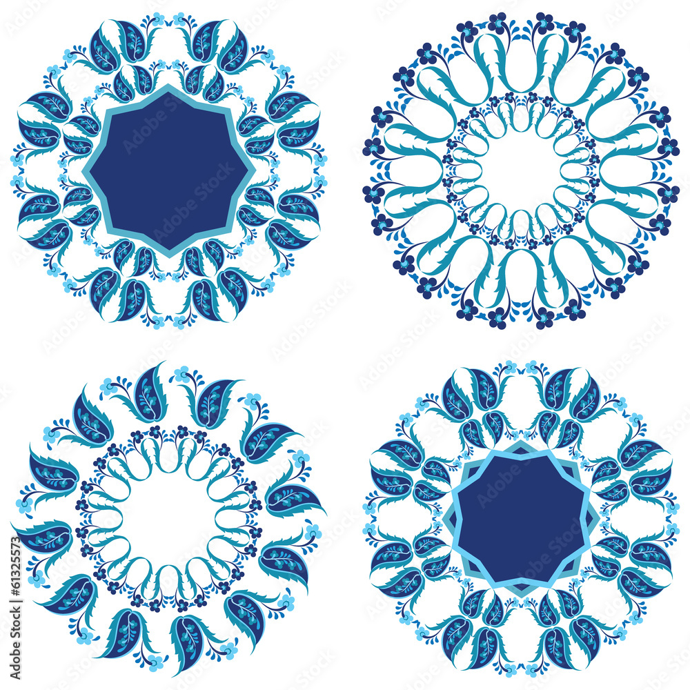 blue oriental ottoman design twenty