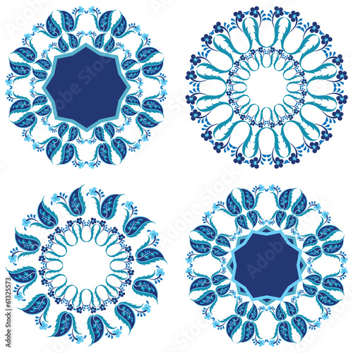 blue oriental ottoman design twenty