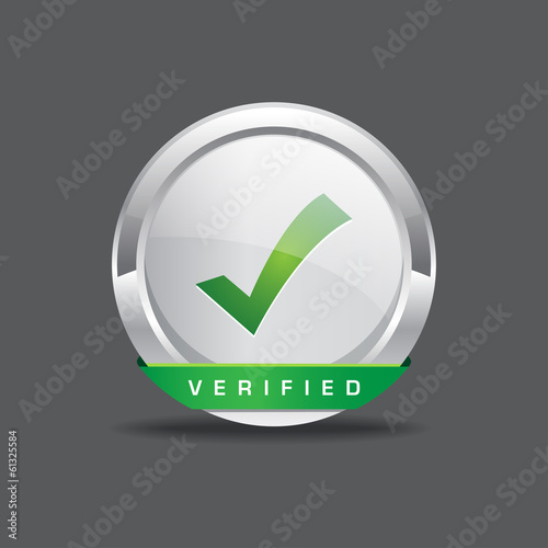 Foto Verified Vector Icon Button