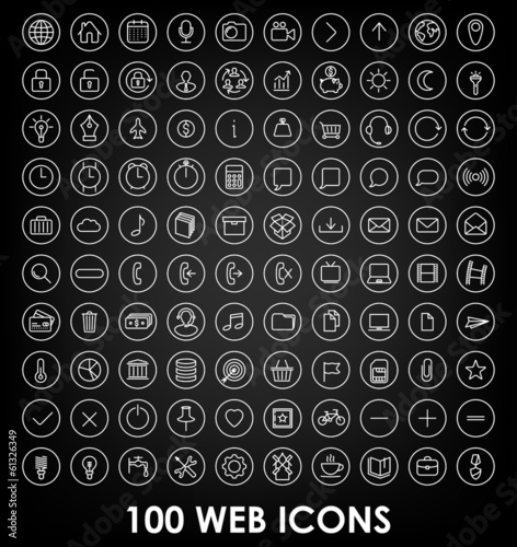 Set icons for business, communication, web