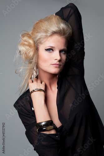 Portrait of beautiful woman with jewelry