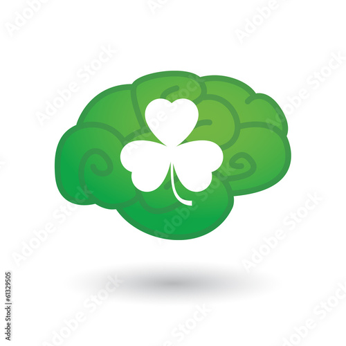 Brain  with clover icon