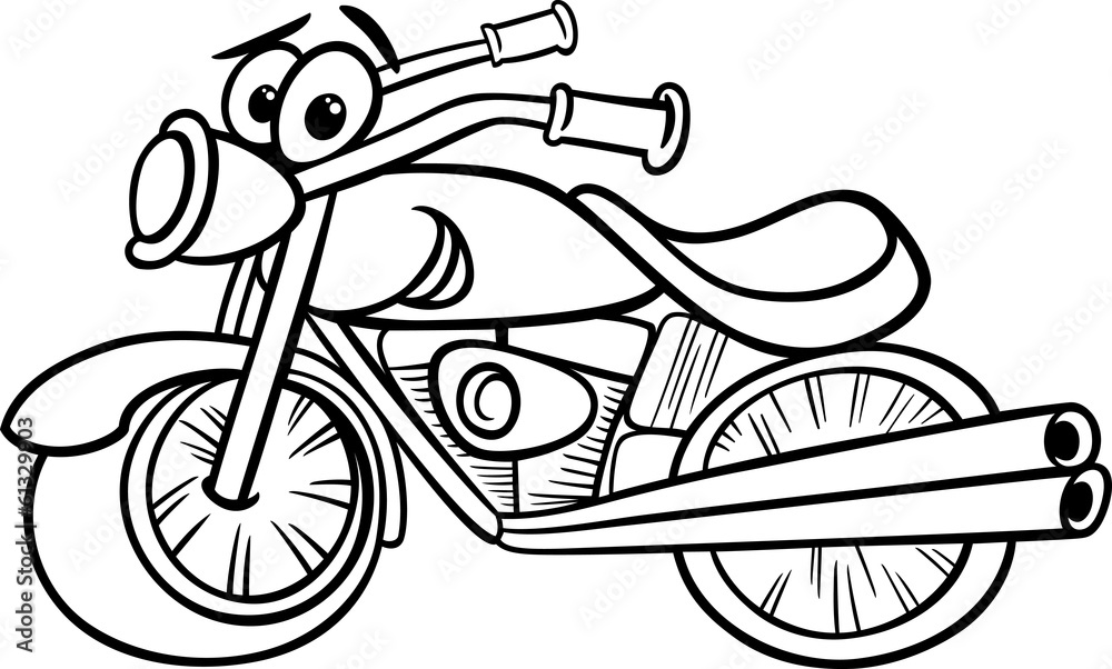Naklejka premium bike or chopper coloring page