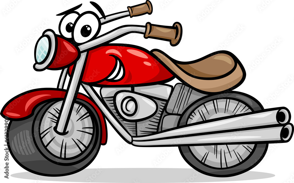 Fototapeta premium ilustracja kreskówka rower lub chopper