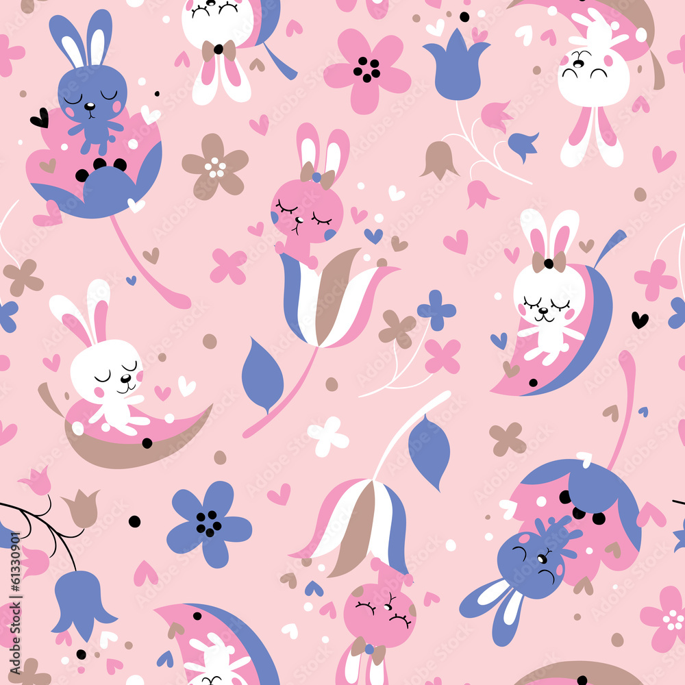 cute love bunnies pattern