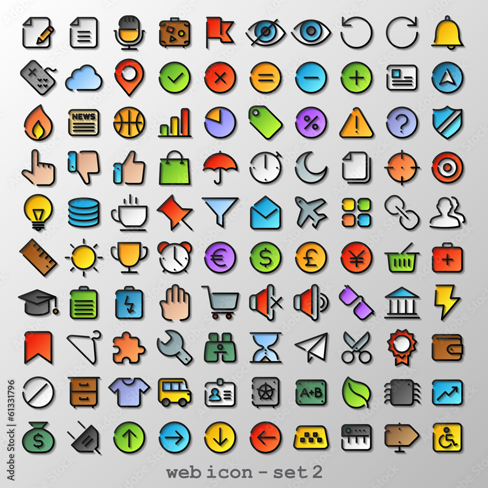 flat line web icon - set 2 flat line web icon - set 2