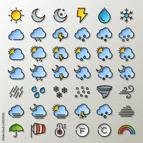 flat line weather icons