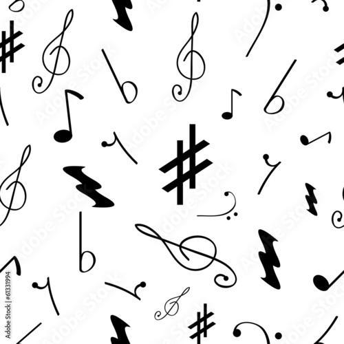 Tapety Wzór z różnymi symbolami muzyki