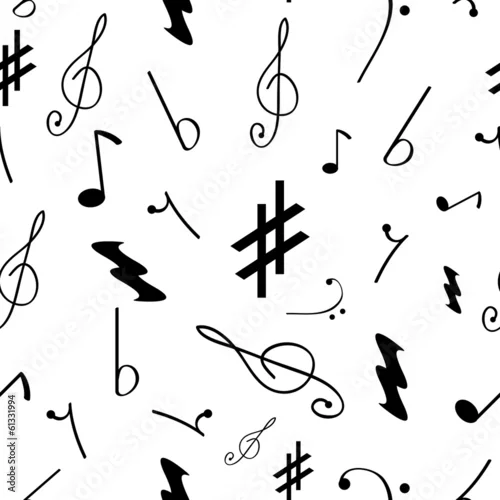 Tapety Wzór z różnymi symbolami muzyki