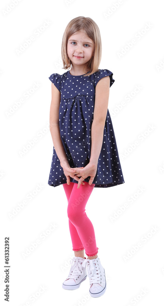 Beautiful little girl isolated on white Beautiful little girl isolated on white