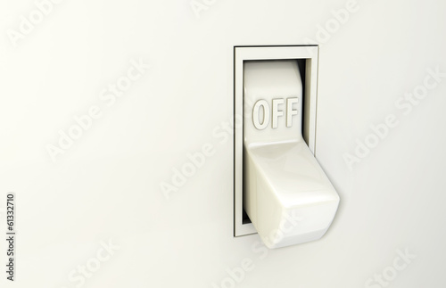 Isolated wall light switch in the Off position